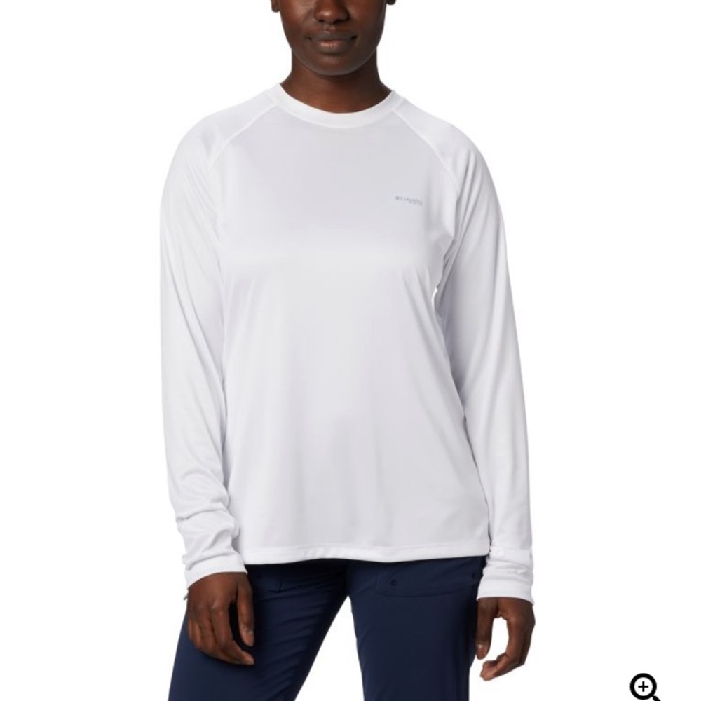 Columbia Womens Medium White Omni Dry Long Sleeve Athletic Top